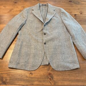 Suitsupply La Spalla Blazer 48 Baby Alpaca Wool‎ Blend Gray Glen Plaid Unlined